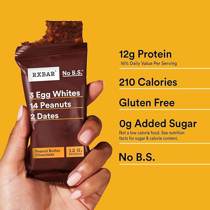 RXBAR Protein Bars, Protein Snack, Snack Bars, Peanut Butter Chocolate, 22oz Box (12 Count) (Pack of 2)