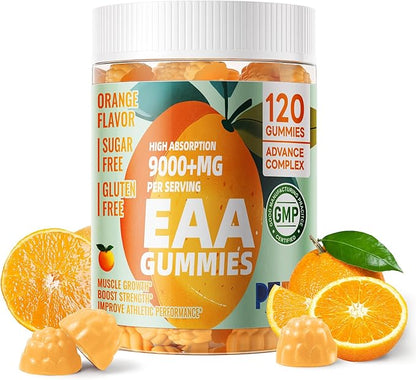 Pets Purest EAA Gummies 120 Gummies (Orange), Essential Amino Acids - All 9 Essential Aminos (EAA) and All Branched-Chain Aminos (BCAAs), Non-GMO, Gluten Free, Vegetarian Friendly