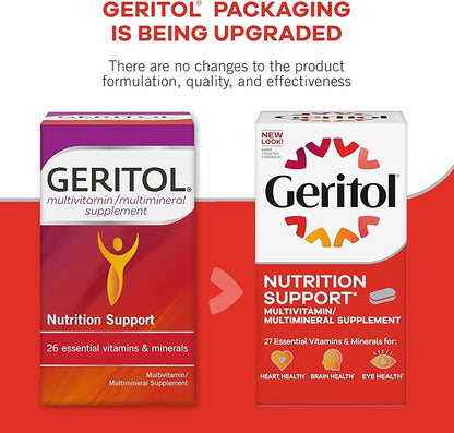 Geritol, Multivitamin Supplement, Contains Antioxidants, Vitamins B, C, E & D and Iron, 27, Minerals, Gluten-Free, Non-GMO, No Artificial Sweeteners, 40 Tablets, 2 Pack
