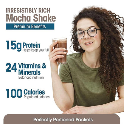 WonderSlim Meal Replacement Shake, Mocha Cream, 15g Protein, 24 Vitamins & Minerals, Gluten Free (7ct)