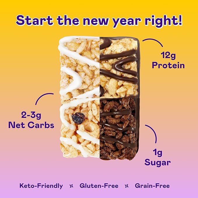 Magic Spoon Treats - 8 High Protein Bars: 2 Marshmallow, 2 Chocolate Peanut Butter, 2 Blueberry Muffin, 2 Double Chocolate - High Protein Gluten Free Snack - Sugar Free Protein Cereal Bar