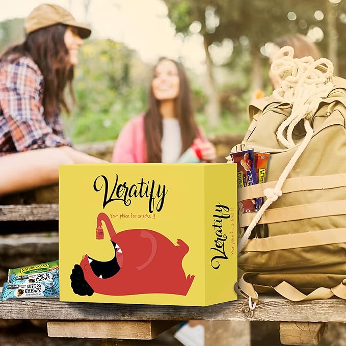 Veratify Healthy Mixed Snack Box (66 Count) Snacks Gift Basket Granola Bars Bulk Variety Grab and Go Men Women Adults Office Work Travel Employee Appreciation School College