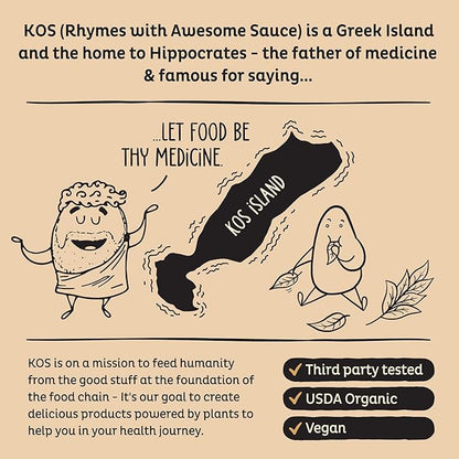KOS Vegan Protein Powder, Chocolate Peanut Butter - Low Carb Pea Protein Blend, USDA Organic Superfood with Vitamins & Minerals - Keto, Soy, Dairy Free - Meal Replacement for Women & Men - 10 Servings