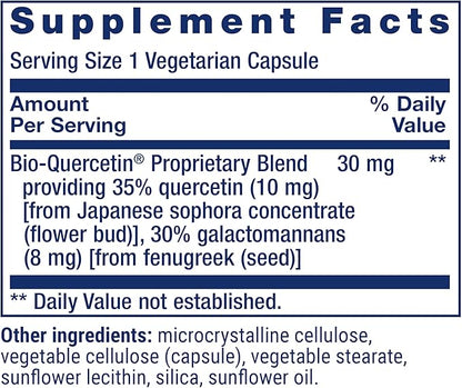 Life Extension Bio-Quercetin, Immune Health Supplement, Heart Health Support, Gluten Free, Non-GMO, Vegetarian, 30 Capsules