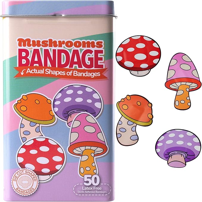 BioSwiss Bandages, Mushroom Shaped Self Adhesive Bandage Set, Latex Free, Sterile Wound Care, 50 Count