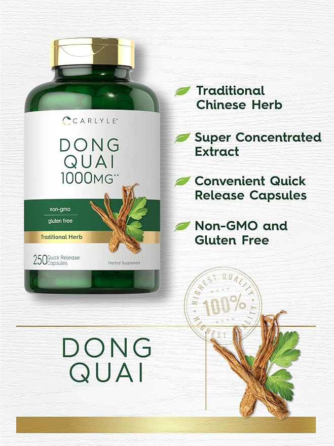 Carlyle Dong Quai Capsules | 250 Count | Non-GMO and Gluten Free Supplement | Traditional Herb