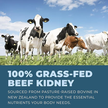 Left Coast Performance Grass Fed Beef Kidney Supplement –100% Grass Fed, Freeze Dried, Non-GMO, New Zealand Pasture Raised Beef Organ Supplement - DAO Enzyme and Histamine Support– 180 Capsules