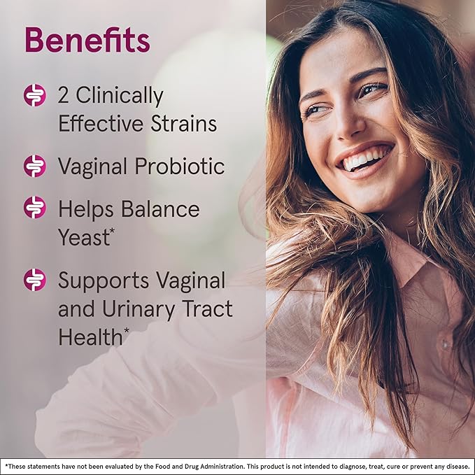 Jarrow Formulas Fem-Dophilus Vaginal Probiotics 1 Billion CFU With 2 Science-Backed Strains, Dietary Supplement For Vaginal & Urinary Tract Support, 60 Capsules, 60 Day Supply, Shelf-Stable Probiotics