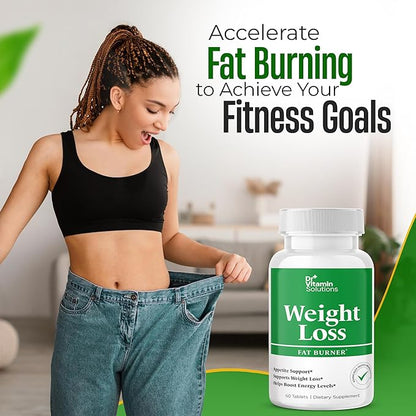 Fat Burner for Women & Men - Weight Loss Supplements with Green Tea Extract, Chromium, Vitamin B6 - Energy Booster, Belly Fat Burner & Appetite Suppressant Diet Pills - 60 Tablets