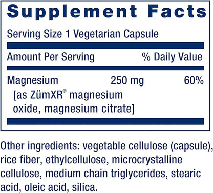 Life Extension Extend-Release Magnesium, prolonged Heart & Bone Health Support, Cardiovascular & Blood Pressure Health Support, bioavailable Formula, Gluten-Free, Non-GMO, Vegetarian, 60 Capsules