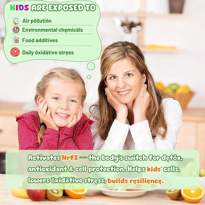 Liposomal Sulforaphane Gummies from Organic Broccoli Sprouts with Superfood, Beta Glucans, Myrosinase, White Mustard For Kids 4+ & Adults Immune, Cell Health, Antioxidants, Vegan, Sugar Free, 120cts