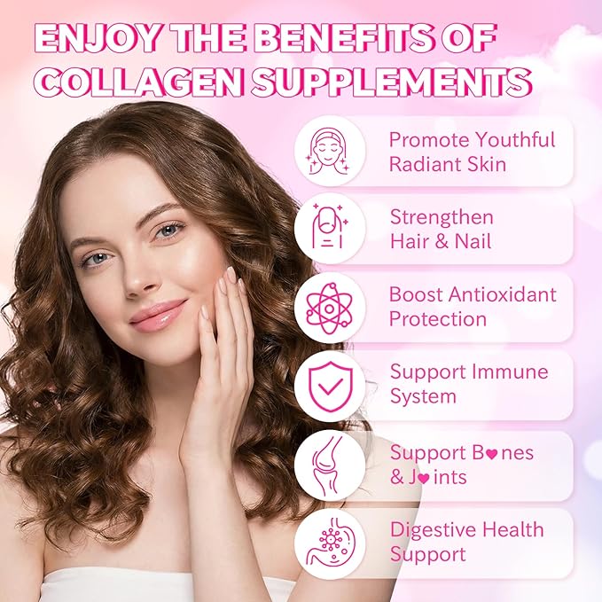 Collagen Gummies for Women Men, Hydrolyzed Collagen Protein Type I II III V X with Biotin Vitamin C A B D E Hyaluronic Acid for Hair, Skin, Nails, Joint, Immune Support, Raspberry Flavor, 120 Count