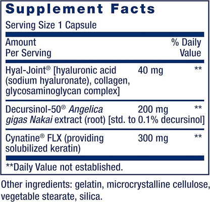 Life Extension Fast-Acting Joint Formula, Keratin, Korean Angelica, hyaluronic Acid, Joint discomfort Relief, Non-GMO, Gluten-Free, 30 Capsules