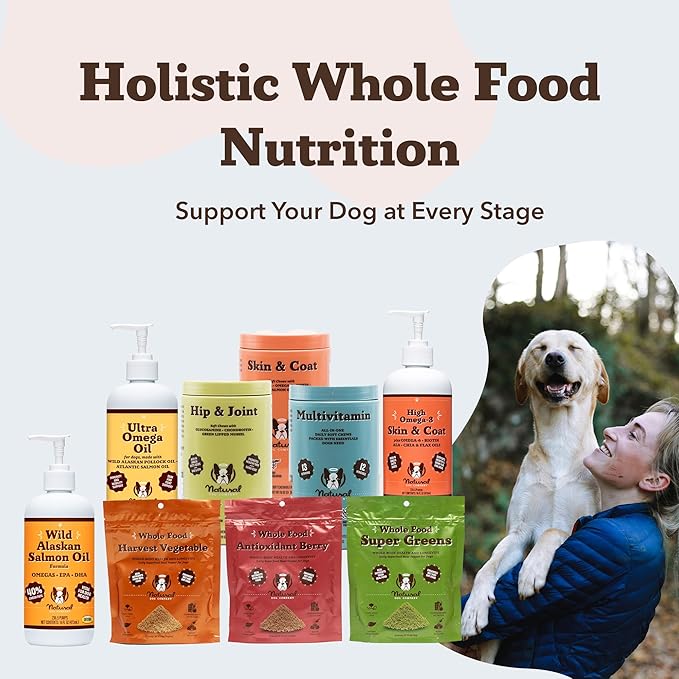 Natural Dog Company Wild Alaskan Salmon Oil Formula with Omega 3, Fish Oil for Dogs Supplement, Skin & Coat Dog Oil, Itchy Relief, Immune Support for Joints & Heart, Liquid Food Topper, 16 oz.