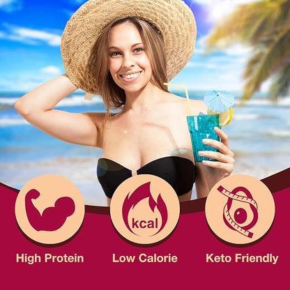 ProtiDIET Cool Raspberry Concentrate Protein Drinks, Low Carb and Low Calorie High Protein Healthy Protein Drinks for Adults to Support a Busy and Active Lifestyle- 7 Powder Pouches Per Box