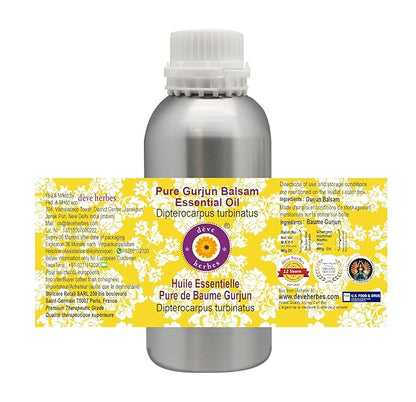 Deve Herbes Pure Gurjun Balsam Essential Oil (Dipterocarpus turbinatus) Steam Distilled 1250ml (42 oz)
