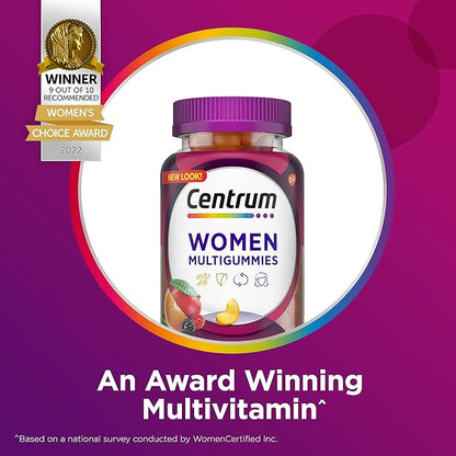 Centrum MultiGummies Gummy Multivitamin for Women, Multivitamin/Multimineral Supplement with Vitamin D3, B and Antioxidants, Assorted Fruit Flavor - 170 Count