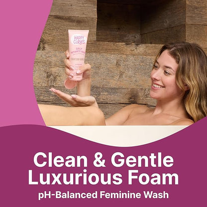 HAPPY CURVES Feminine Wash - pH Balanced Cleanser with Aloe & Vitamin E - Sulfate-Free, Paraben-Free Intimate Care for Women - Odor Control, Gentle Daily Vaginal & Sensitive Skin (Tahitian Vanilla)
