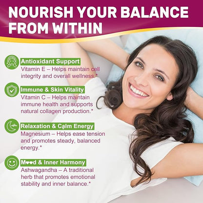 Inositol Gummies for Women + Chasteberry, Myo-Inositol & D-Chiro Inositol 2000mg + 50mg Ideal 40:1 Ratio with Methylated B12 & Folate, Choline, Magnesium,Vitamin D3 for Overall Health,Sugar Free,60Cts