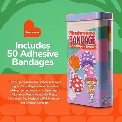 BioSwiss Bandages, Mushroom Shaped Self Adhesive Bandage Set, Latex Free, Sterile Wound Care, 50 Count