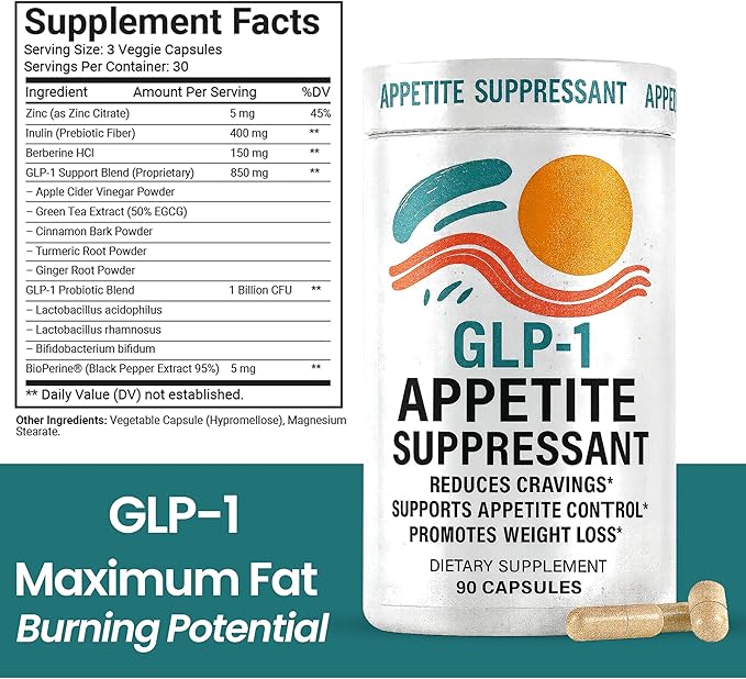 T-MODE GLP-1 Supplement & Weight Loss - Detox +Probiotics for Women & Men - Berberine, Apple Cider Vinegar, Fat Burner Day & Night + Appetite Suppressant