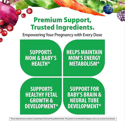 Rainbow Light High-Potency Prenatal One Multivitamin, Prenatal Health Multivitamin Supports Mom's Health and Baby's Development, With Vitamin C, Vegan, 120 Count