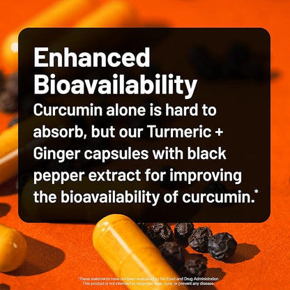 NatureWise Turmeric Curcumin + Ginger 2400 mg - Ultra High Curcuminoids 2100 mg - Turmeric Extract + Ginger - Extra Strength & Absorption - Vegan, Non-GMO - 90 Count[30-Day Supply]