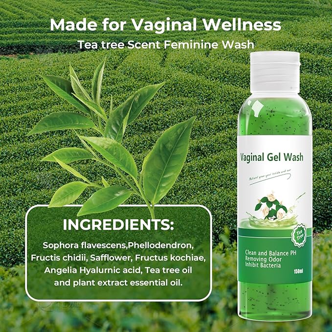 Feminine Wash & Yoni Oil & Yoni Soap Bar for Women, Yoni Wash for Vaginal Ph Balance Remove Odor Moisturizing, 1 Fl.Oz Yoni Essential Oil & 5.07 Fl.Oz Vaginal Wash 3.53 Oz Yoni Bar (Tea Tree)