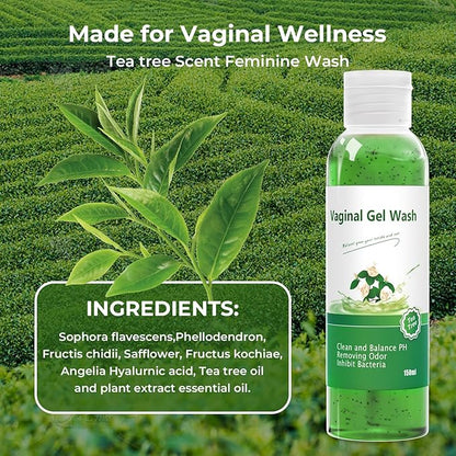 Feminine Wash & Yoni Oil & Yoni Soap Bar for Women, Yoni Wash for Vaginal Ph Balance Remove Odor Moisturizing, 1 Fl.Oz Yoni Essential Oil & 5.07 Fl.Oz Vaginal Wash 3.53 Oz Yoni Bar (Tea Tree)