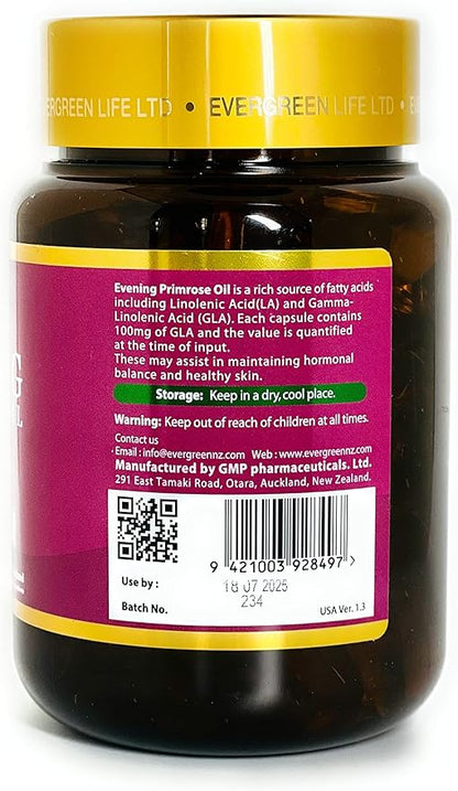 Evergreen Evening Primrose Oil 180 Capsule Made in Newzealand