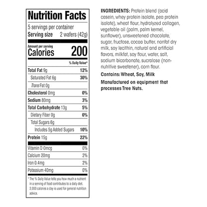WonderSlim Protein Wafer Snack Bar, Mocha, 200 Calories, 15g Protein, 0mg Cholesterol (5ct)