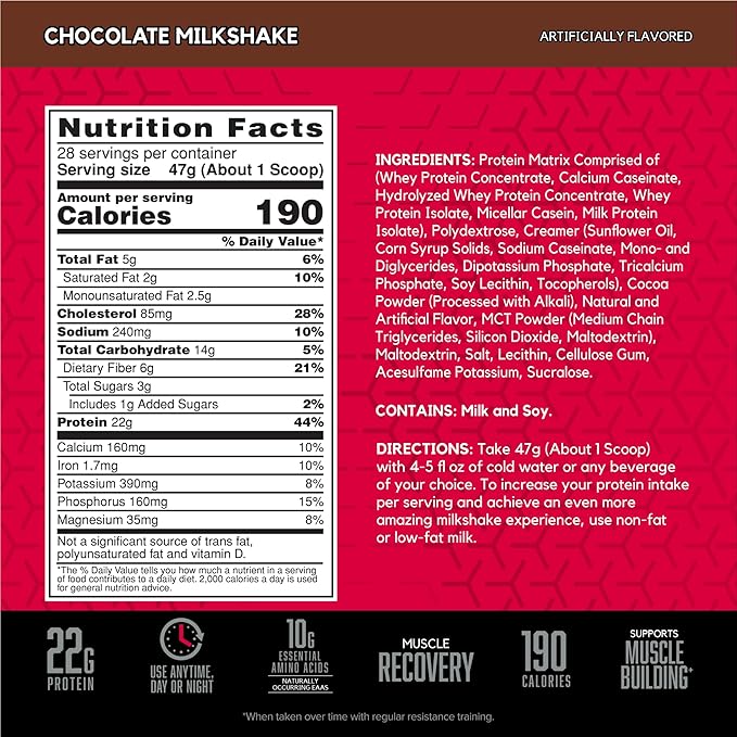 BSN SYNTHA-6 Whey Protein Powder, Micellar Casein, Milk Protein Isolate, Chocolate Milkshake, 28 Servings (Packaging May Vary)