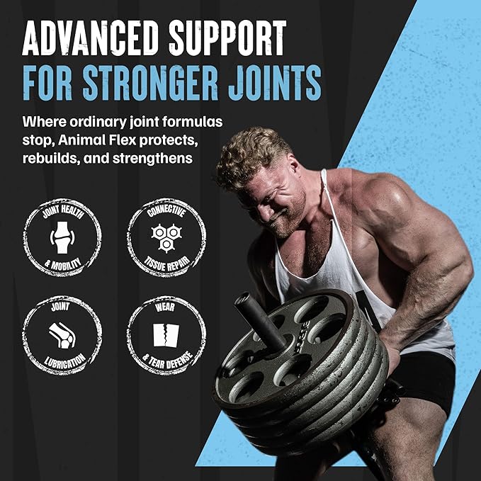 Animal Flex Powder - Joint Support Supplement for Pain Relief, Repair and Restore Muscles with Turmeric, Glucosamine, Chondroitin, MSM, Collagen and Boswellia, Great Tasting Cherry Flavor, 30 Scoops
