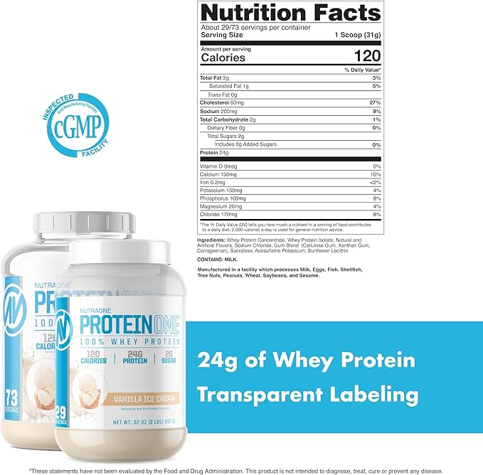 NutraOne ProteinOne Vanilla Ice Cream - 2lbs