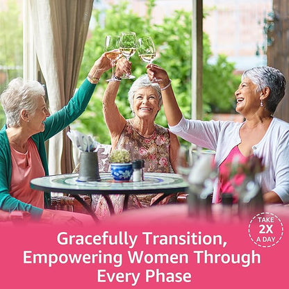 Menopause Gummies Supplement for Women w/ Red Clover, Black Cohosh for Hot Flashes, Menopause Support Vitamins + Ashwagandha Probiotics, Over 50 Hormone Support Balance Gummies Sugar Free, Vegan 60ct