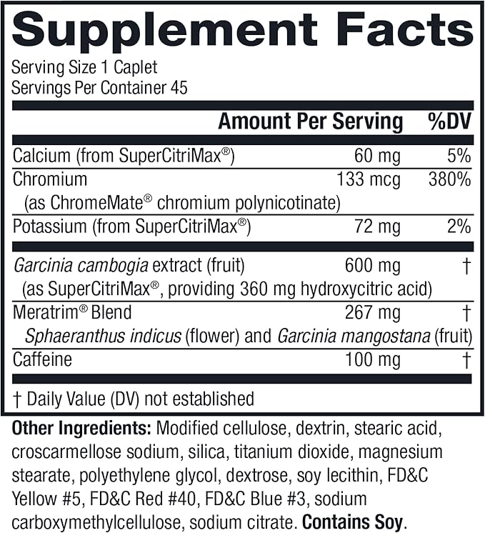 MetaboLife Ultra - Dietary Supplement - Hunger Supplement for Women & Men - 800 mg, 45 Caplets