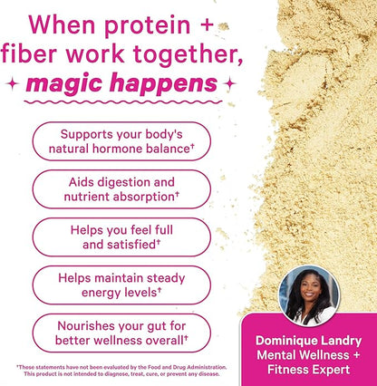 Pink Stork Protein Powder for Women, 20g Plant Based Protein Powder with Fiber + Superfoods, Gluten Free, Dairy Free, Sugar Free, Pregnancy Friendly, Vanilla Protein Shake - 15 Scoops
