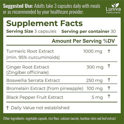 Turmeric Curcumin Supplement with Ginger, Boswellia, Bromelain & Black Pepper – High in Antioxidants – Supports Joint Health, Mobility & Recovery – Natural, Non-GMO, Third-Party Tested – 90 Capsules