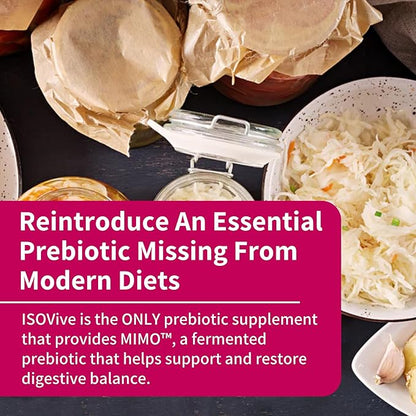 ISOVive Prebiotic Liquid Supplement (30-Day Supply) Natural Heartburn and Bloating Relief - Naturally Fermented Daily Fiber - Formerly