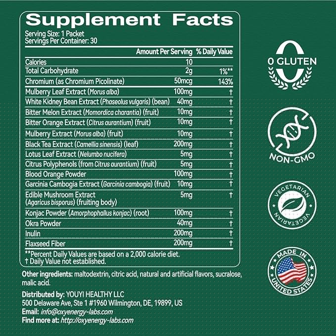 OxyEnergy LIPO Slash 16-in-1 Natural Weight Loss Supplement for Women and Men, Supports Gut Health, GLP-1 Activate & Weight Management, Vegan, Gluten-Free, Non-GMO, 30 Packets, Orange Flavor