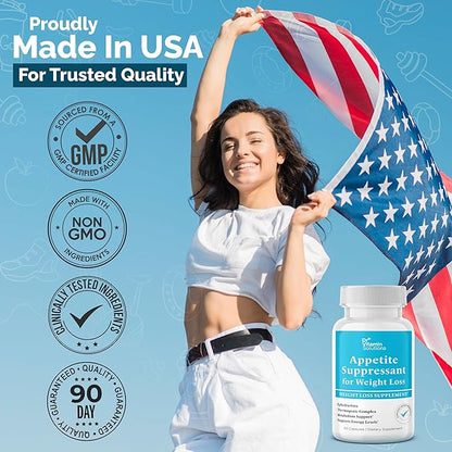 Appetite Suppressant for Weight Loss - Diet Pills for Women w/ Garcinia, Ginger Root, Guarana - Thermogenic Fat Burner & Metabolism Booster for Women & Men | Belly Fat + Energy Support, 60 Caps