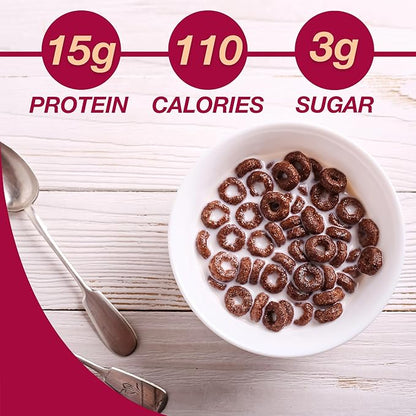 ProtiDIET High Protein Chocolate Soy Cereal - Gluten Free, Low Fat Healthy Cereal for Adults - Perfect for a Protein Snack or Breakfast - 7 Pouches