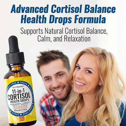 Cortisol Detox Liquid Drops for Women Men - Cortisol Reducer Supplement Support Wellness Cleanse Balance Stress Mood Sleep Focus - Lower Cortisol Levels with Ashwagandha L-Theanine Magnolia