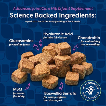 NaturVet ArthriSoothe-Gold Level 3 Advanced Joint Care for Dogs – Soft Chew Dog Supplement with Glucosamine, MSM, Chondroitin & Hyaluronic Acid – Wheat-Free Pet Supplements – 180 Ct.