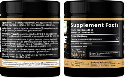 Sandhu's Creapure German Creatine Monohydrate Powder Supplements for Men & Women, Unflavored, 60 Servings (Pack of 2), 21.16 Oz, Sport Supplement Supports Lean Muscle Building