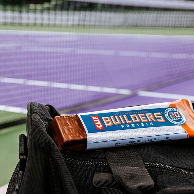 CLIF BUILDERS Protein Bars - Chocolate Peanut Butter Flavor - 20g Plant Based Protein - Gluten Free - Non-GMO - Low Glycemic - No Artificial Sweeteners - Value Pack, 2.4 oz. (12 Count)