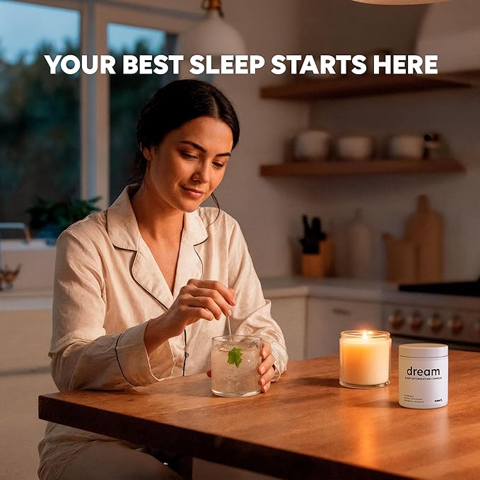 DREAM Sleep Aid Powder | Magnesium L-Threonate, Apigenin & Theanine | 2400mg 7-Ingredient Non-Habit Forming and Natural Sleep Aids for Adults | Deep Sleep Super Calm & Stress Relief