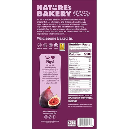 Nature’s Bakery Whole Wheat Fig Bars, Original Fig, Real Fruit, Vegan, Non-GMO, Snack bar, 1 box with 12 twin packs (12 twin packs)