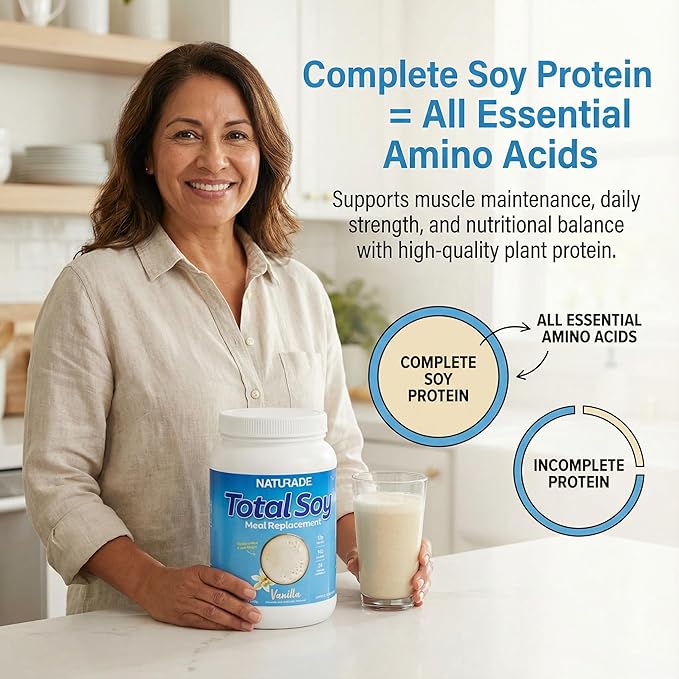 Total Soy Plant-Based Meal Replacement Powder | 13g Complete Soy Protein, Low Carb, Low Sugar | Supports Hormonal Balance, Healthy Blood Sugar & Weight Management | Vanilla, Vegan