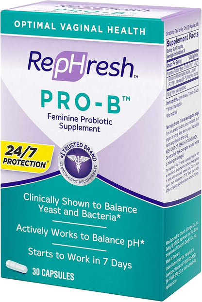 RepHresh Pro-B Probiotic Supplement for Women, 30 Oral Capsules